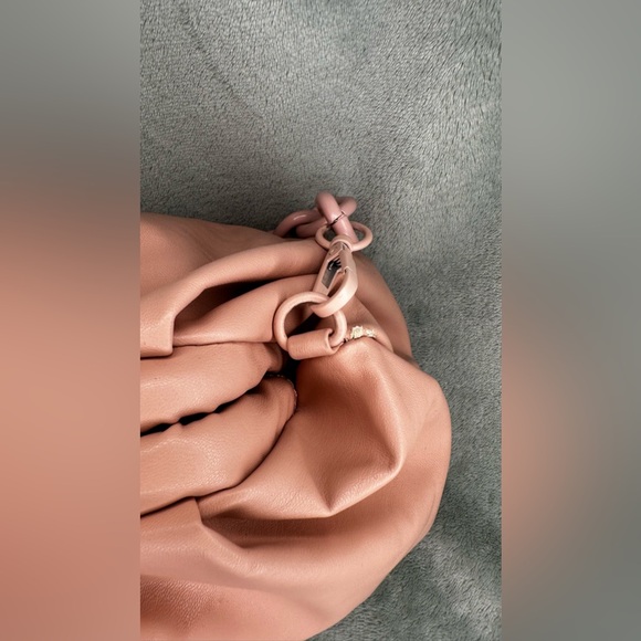 Badgley Mischka Blush Pink Chain-Strap Wrapped Frame Clutch Shoulder Bag - Picture 7 of 12